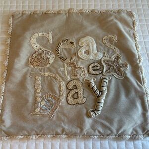 Beige Seas the Day Decorative Pillow cover